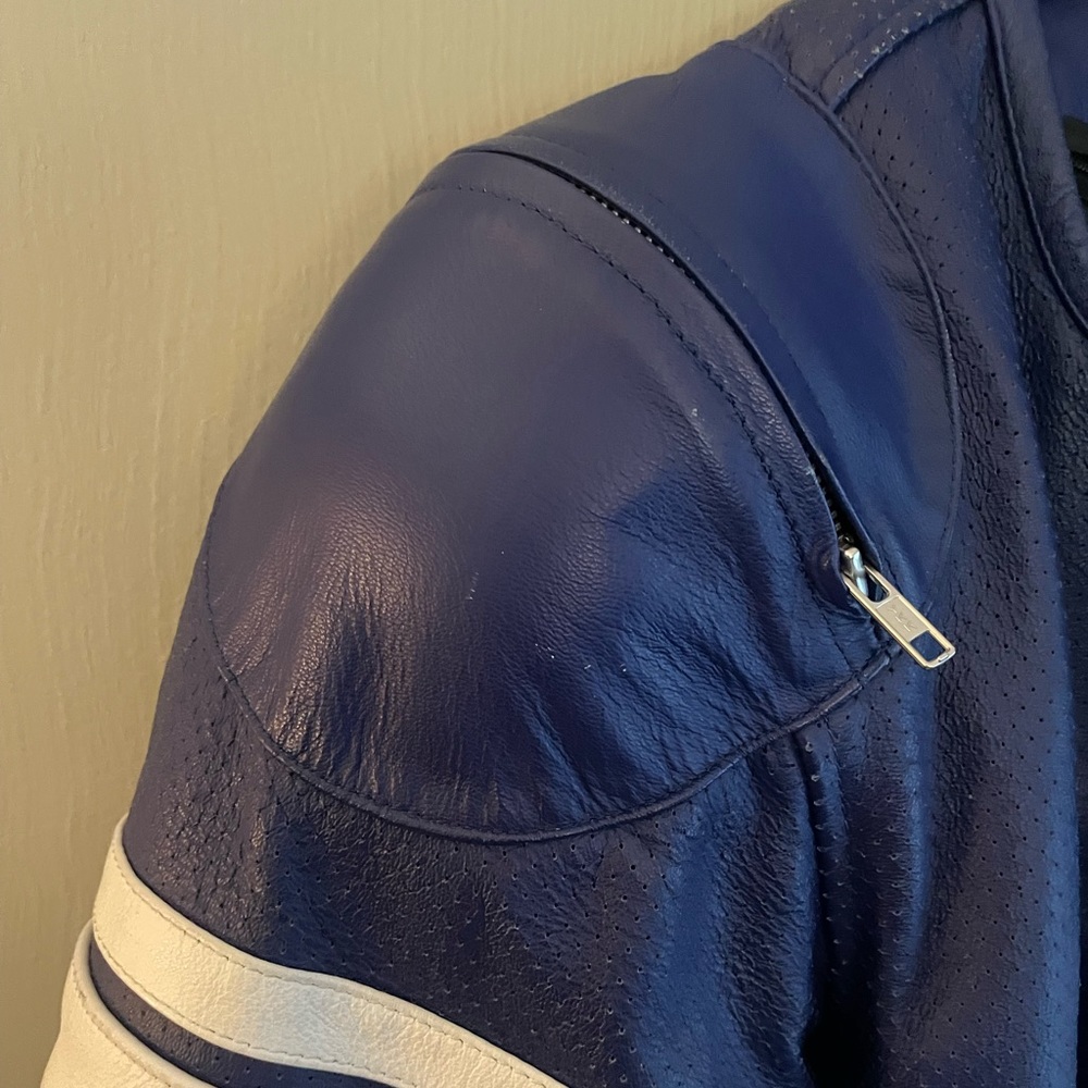Icon Leather Riding Jacket - Men’s Size M in Royal Blue - Picture 5 of 6